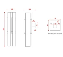 Applique*Tooy Applique murale, Excalibur, 559.41, , IP40, Ø12cm, H45cm - laiton brossé, noir texturé