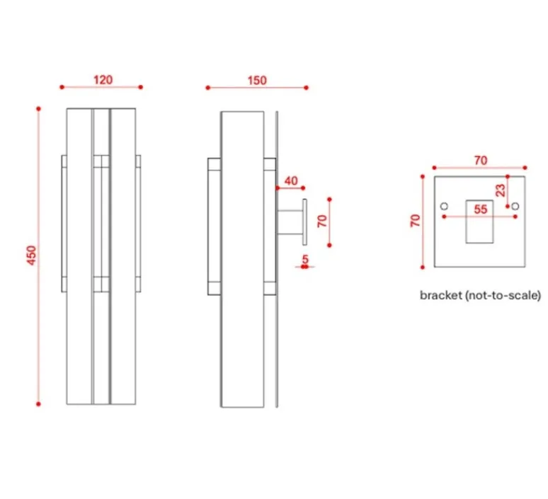 Applique*Tooy Applique murale, Excalibur, 559.41, , IP40, Ø12cm, H45cm - laiton brossé, noir texturé