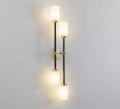 Applique*Bert frank Applique murale, farol left double, , Ø15cm, H79cm - blanc, noir