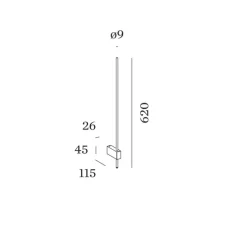 Applique murale, Finlin 1.0, noir, LED, 2700K, 350lm, L62cm, H2,6cm - Wever & Ducré