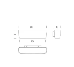 Applique*Nemo Lighting Applique murale, Flaca, , LED, 3000K, 2000lm+1000lm, L28cm, H8cm - anthracite