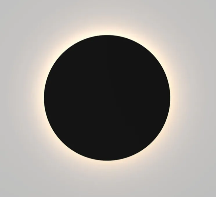 Applique murale, Flat Iron Round 640, noir, LED, 2700K, 4000 lm, Ø64cm, H6,5cm - Doxis