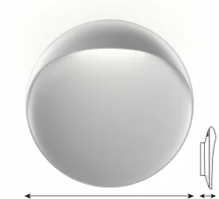 Applique murale, Flindt, aluminium granité, LED, dim, 2700K, 751 lm, L40cm, P40cm - Louis Poulsen