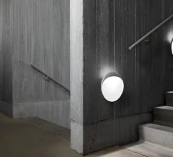 Applique murale, Flindt, gris, LED, IP65, 407lm, 2700k, Ø20cm, H20cm - Louis Poulsen