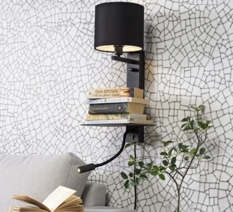 Applique*It's about Romi Applique murale, Florence, USB, , L38cm, H50cm - noir