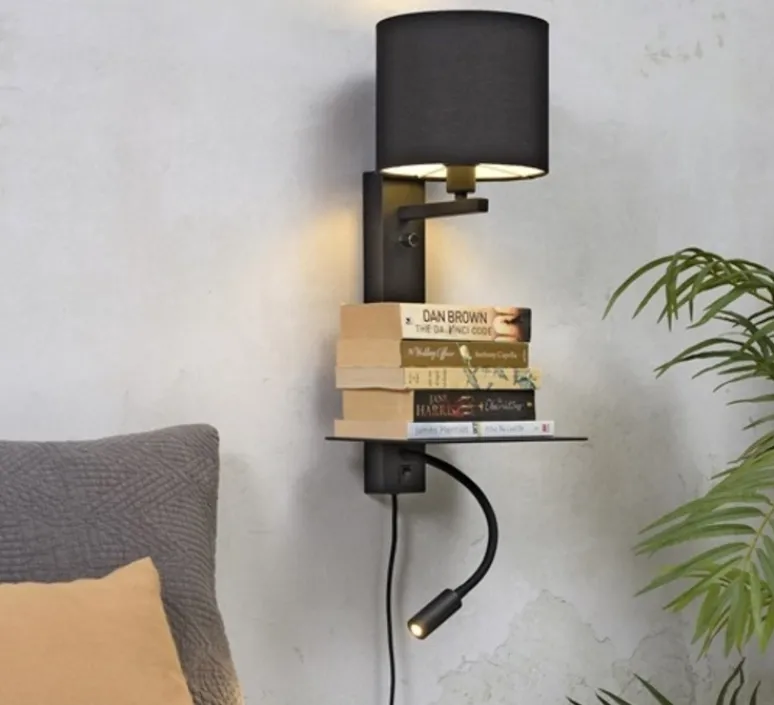 Applique*It's about Romi Applique murale, Florence, USB, , L38cm, H50cm - noir