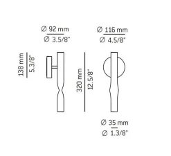 Applique murale, Flow, A-3730, or satiné, LED, 2700k, 565 lm, L11,6cm, H32cm - Estiluz