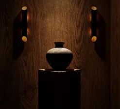 Applique murale, Flute, Single, Noir et laiton, L10cm, H70cm - Gong