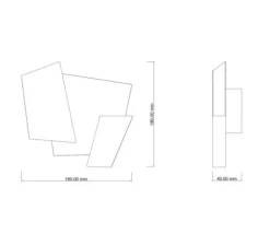 Applique*Ombre portée Applique murale, Folded, laiton, brossé et ciré, LED, 2700k, 560 lm, L18cm, H18cm - laiton martelé, brossé et ciré