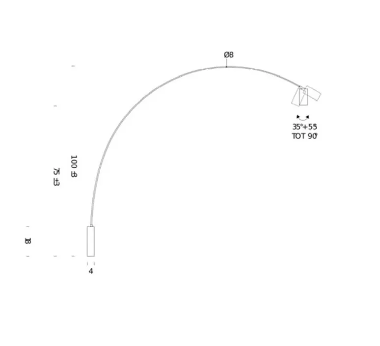 Applique*Nemo Lighting Applique murale, Fox, , LED, dim, 2700k, 839 lm, L10cm, H180cm - noir mat