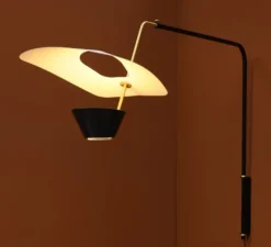 Applique*Sammode Applique murale, G25, dimmable, , Ø83cm, H164cm - Pierre Guariche noir et blanc