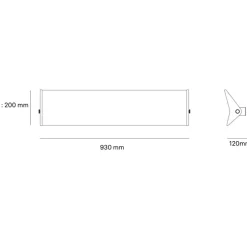 Applique murale, G3 triple, noir, LED, 2700k, 1500lm, L93cm, H20cm - Sammode