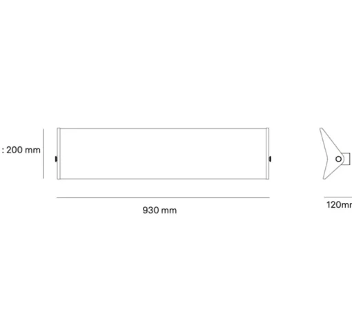 Applique murale, G3 triple, gris, LED, 2700k, 1500lm, L93cm, H20cm - Sammode