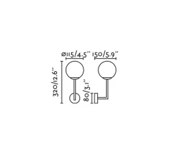 Applique*Faro Applique murale, Gala, noir, IP44, L11,5cm, H32cm - noir, blanc