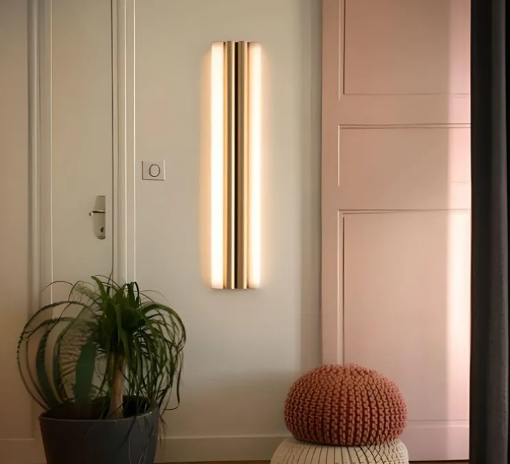 Applique murale, Gamma XL, laiton satiné, LED, dim, 2700K, 1820 lm, L20cm, H100cm - CVL