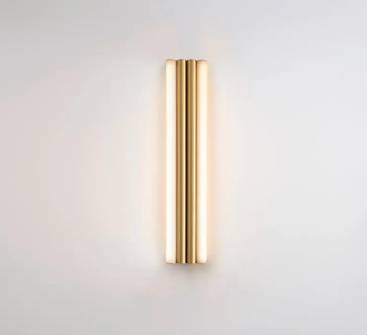 Applique murale, Gamma XL, laiton satiné, LED, dim, 2700K, 1820 lm, L20cm, H100cm - CVL