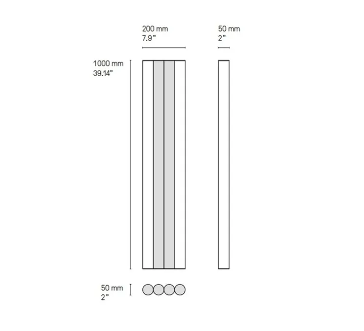 Applique murale, Gamma XL, laiton satiné, LED, dim, 2700K, 1820 lm, L20cm, H100cm - CVL