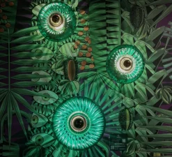 Applique murale, GRACE, vert émeraude avec collerette dorée, 2700K, 700lm, Ø28cm, H14cm - Elements Lighting