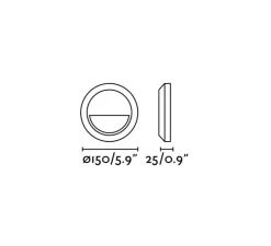 Applique*Faro Applique murale, Grant-R, , IP65, LED, 3000K, 65 lm, L15cm, H15cm - gris foncé