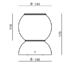 Applique*Stilnovo Applique murale, Gravitino 541, , LED, dim, 3000K, 956 lm, Ø14cm, H17,5cm - gris