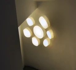 Applique murale, GUIJARROS 5A, blanc ivoire, LED, H36cm, 25cm - LZF