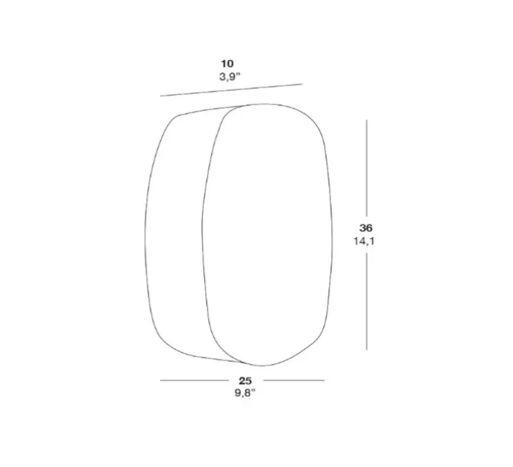Applique murale, GUIJARROS 5A, blanc ivoire, LED, H36cm, 25cm - LZF