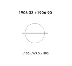 Applique*Penta Applique murale, Hang Out, ronde, large, , LED, dim, 2700K, 1561 lm, L106cm, H80cm - bleu clair