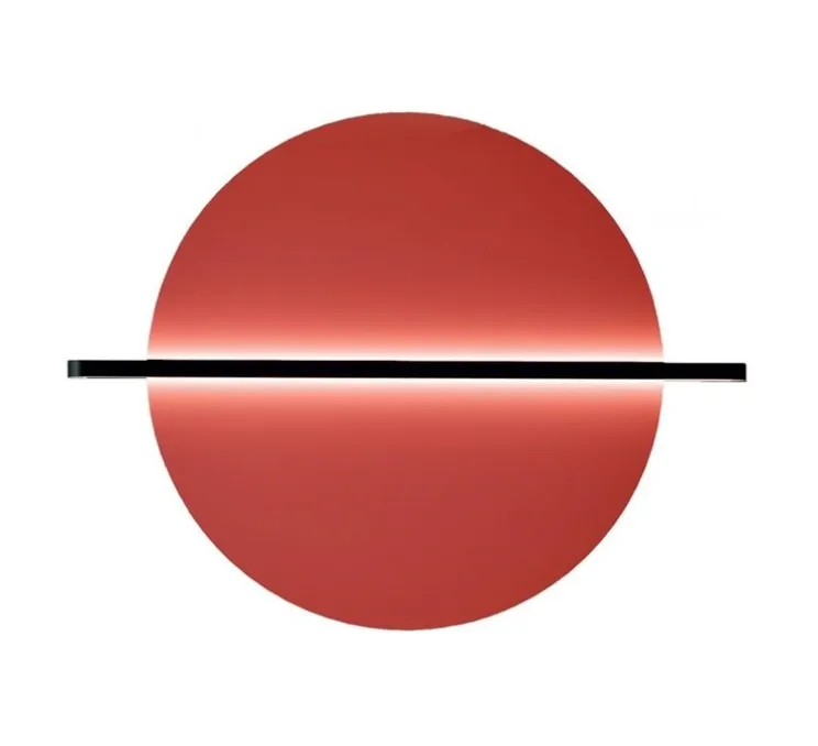 Applique murale, Hang Out, ronde, medium, rouge mat, LED, dim, 2700K, 937 lm, L66cm, H50cm - Penta