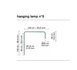 Applique*Valerie_Objects Applique murale, Hanging Lamp n°5, , L90cm, H100cm - rouge