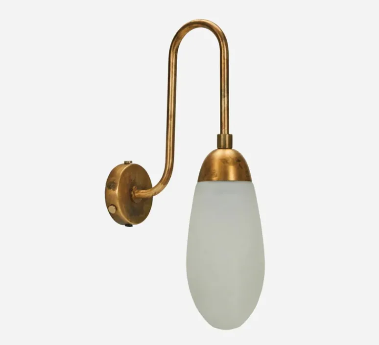 Applique*House Doctor Applique murale, HDDrop, , Ø11cm, H45cm - blanc, laiton antique