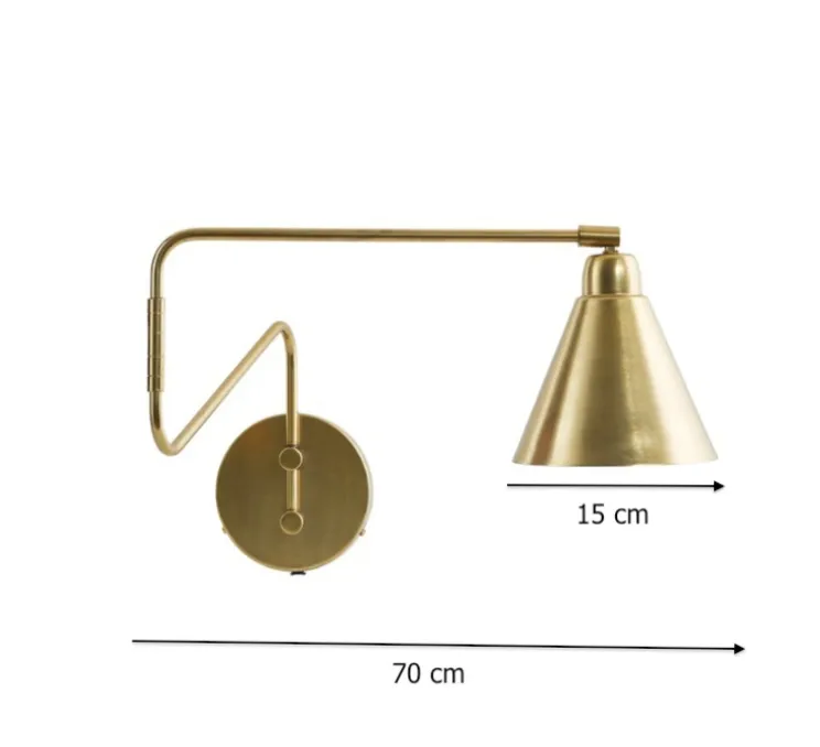 Applique murale, HDGame, laiton, blanc, L70cm, Ø15cm, H13cm - House Doctor