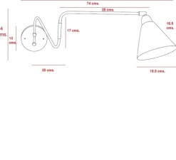 Applique murale, HDGame, laiton, blanc, L70cm, Ø15cm, H13cm - House Doctor