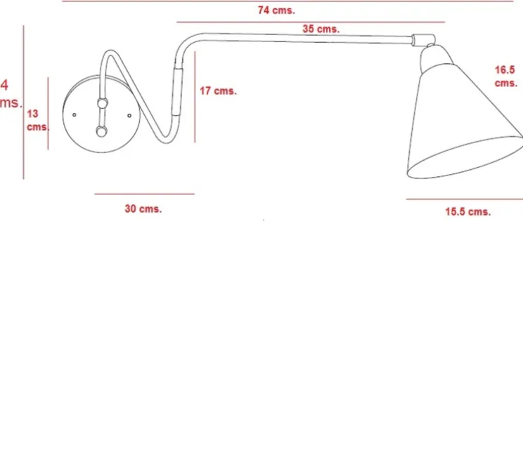 Applique murale, HDGame, laiton, blanc, L70cm, Ø15cm, H13cm - House Doctor