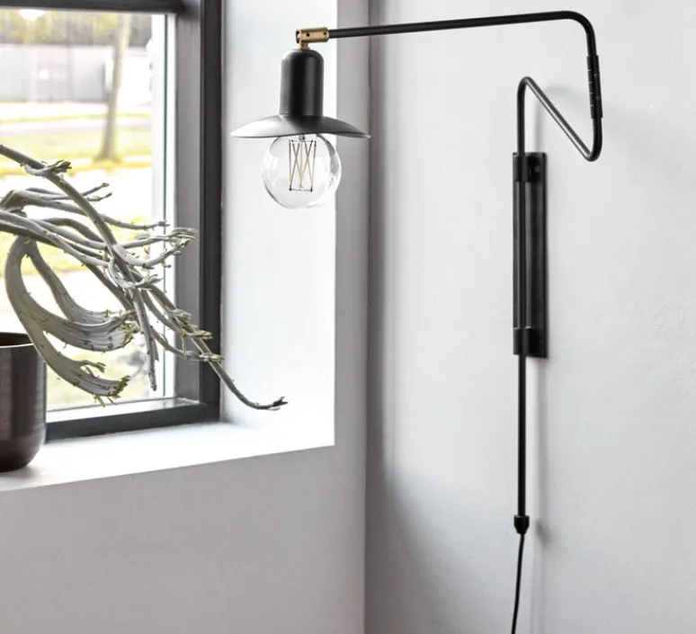 Applique*House Doctor Applique murale, HDSwing, , Ø14cm, H63cm - noir