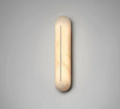 Applique*CTO lighting Applique murale, Hepworth, , LED, dim, 2700K, L10cm, H46cm - nickel et albâtre