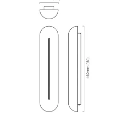 Applique*CTO lighting Applique murale, Hepworth, , LED, dim, 2700K, L10cm, H46cm - nickel et albâtre