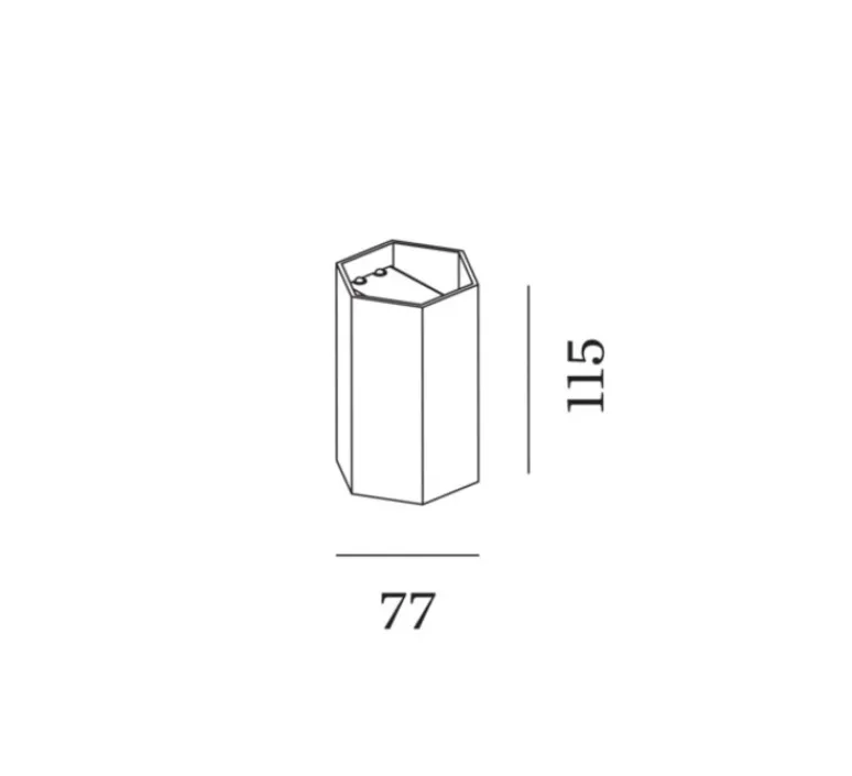 Applique*Wever&Ducré Applique murale, Hexo mini 1.0, , Ø7,7cm, H11,5cm - cuivre