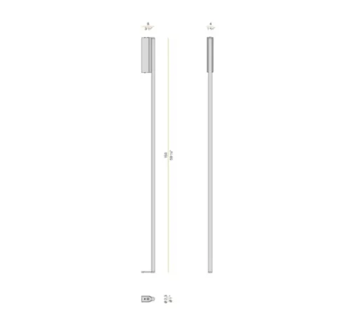 Applique murale, Hilow, laiton satiné, LED, dim, 2700K, 1696 lm, L4cm, H150cm - Panzeri