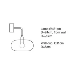 Applique*Ebb and Flow Applique murale, Horizon, , L21cm, H25cm - transparent, argent