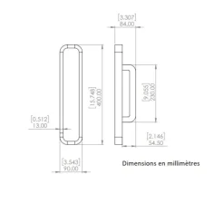 Applique*Entrelacs Applique murale, Hublot 400, veines blanches, IP44, 2700K, 960lm, dimmable, L9cm, H40cm - bronze, albâtre