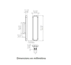 Applique*Entrelacs Applique murale, Hublot 500, veines blanches, IP44, LED, dim, 2700k, 700 lm, L10cm, H50cm - bronze patiné, albâtre