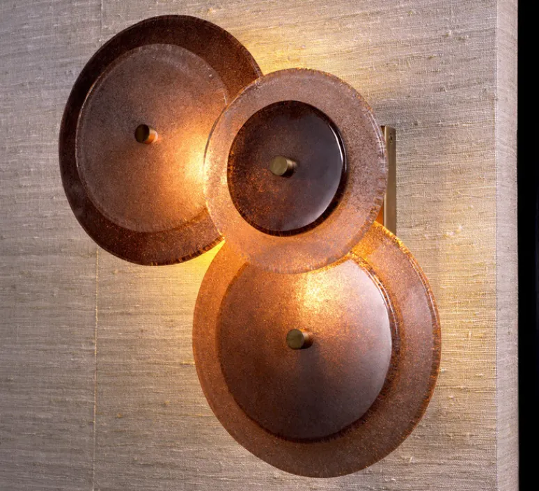 Applique*Eichholtz Applique murale, Hyde, , L45cm, H47,5cm - laiton vintage, verre fumé