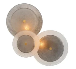 Applique*Eichholtz Applique murale, Hyde, , L45cm, H47,5cm - laiton vintage, verre fumé