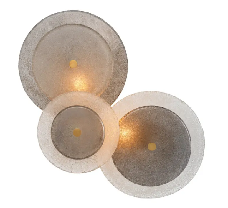 Applique*Eichholtz Applique murale, Hyde, , L45cm, H47,5cm - laiton vintage, verre fumé