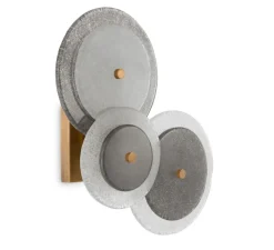 Applique*Eichholtz Applique murale, Hyde, , L45cm, H47,5cm - laiton vintage, verre fumé