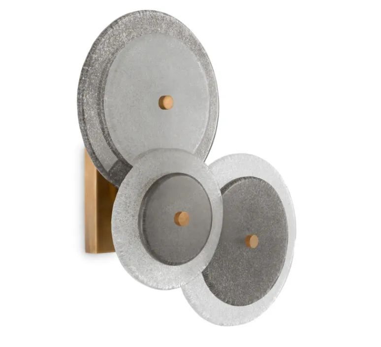 Applique*Eichholtz Applique murale, Hyde, , L45cm, H47,5cm - laiton vintage, verre fumé