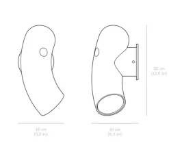 Applique*Darmes Applique murale, Hyphen droite, , Ø16cm, H32cm - noir chromatique