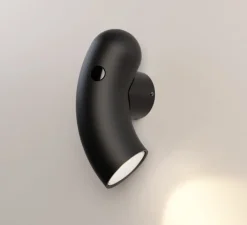 Applique*Darmes Applique murale, Hyphen droite, , Ø16cm, H32cm - noir sablé