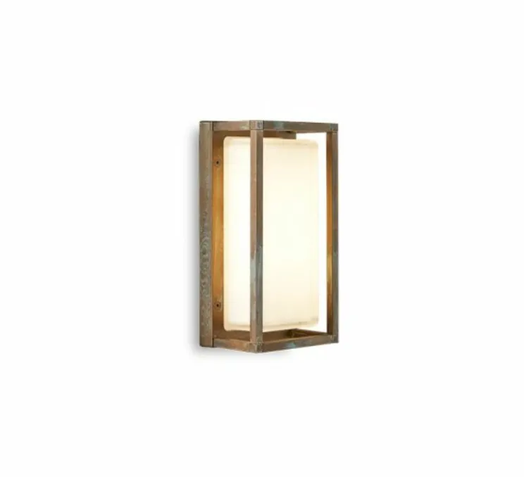 Applique murale, Ice Cubic rectangular, 3414, laiton vieilli, IP65, L13cm, H25,5cm - Moretti Luce