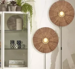 Applique murale, Iguazu L, naturel, Ø55cm, H55cm - Good&Mojo